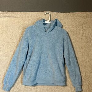 Athleta Girl Light Blue Sherpa Hooded Pullover Sweatshirt Xxl Size 16